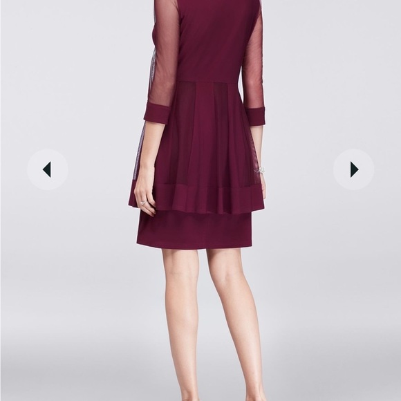 R & M Richards NWT 2PC Plum Party Sheath Dress with Sheer Jacket, Size 4 - Picture 8 of 17